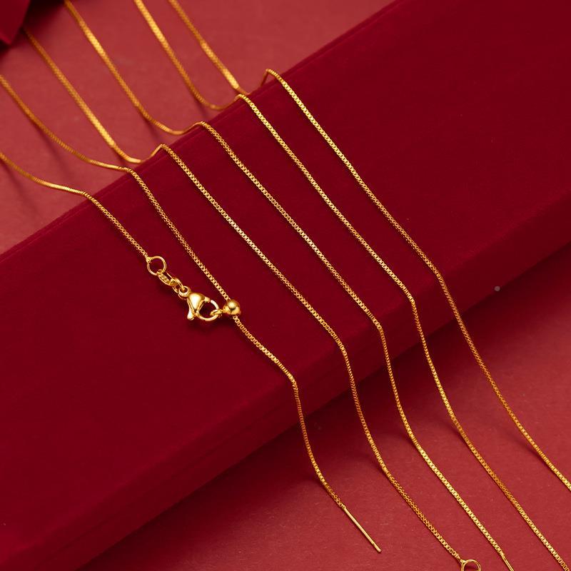 Real banhado a ouro senhoras Universal colar onda de água corrente o-chain areia ouro feminino banhado a ouro caixa fina
