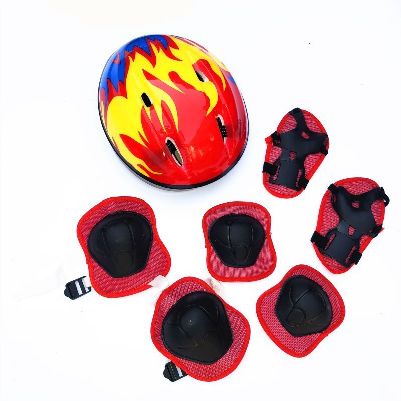 Equipamento de proteção para bicicleta de equilíbrio infantil, capacete de patinação masculino e feminino, conjunto espo