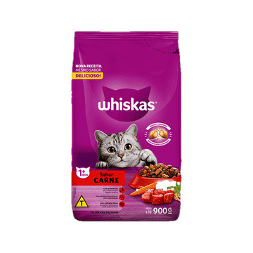 Whiskas Ração Carne Gatos Adultos 900g