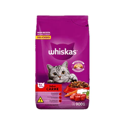 Whiskas Ração Carne Gatos Adultos 900g
