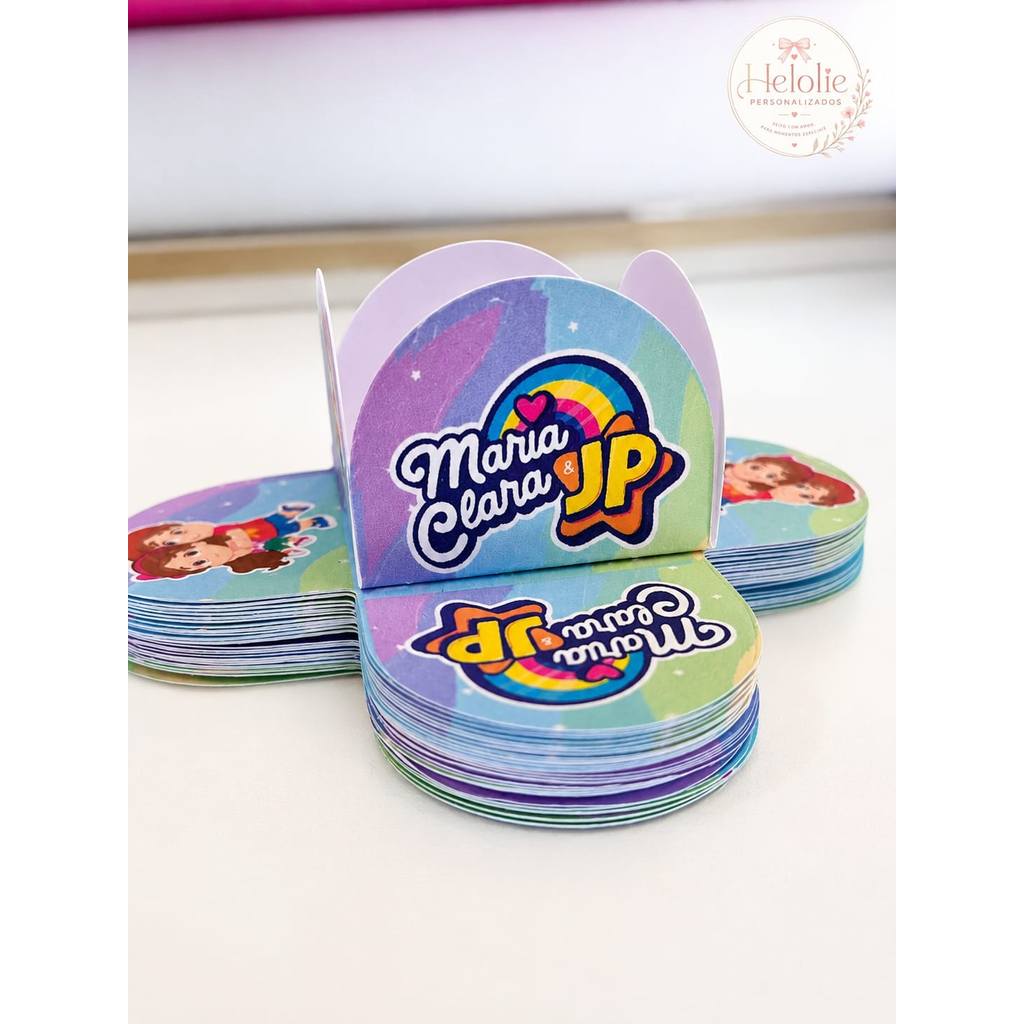 Forminhas Maria Clara e JP 4 Pétalas Para Doces Brigadeiros Festas Aniversários Decorações