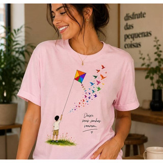 Camiseta T-Shirt Feminina Blusinha Premium Camisa Algodão Macio Leve Roupa Feminina Estilosa..