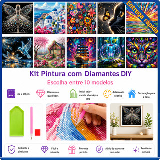 Conjunto de pintura diamante adulto 5D padrão opcional 30x30cm decoração de parede adequada para DIY feito à mão