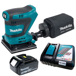 Kit Lixadeira Orbital Profissional Makita DBO480Z 18V Base Triangular Lixas Bateria 18V Carregador