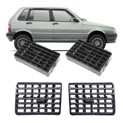 Kit 4 Difusores De Ar Centrais E Laterais Uno Mille 95 até 2014 Uno 95 a 09 Fiorino 95 a 13 Elba e Premio 95 a 96 Preto
