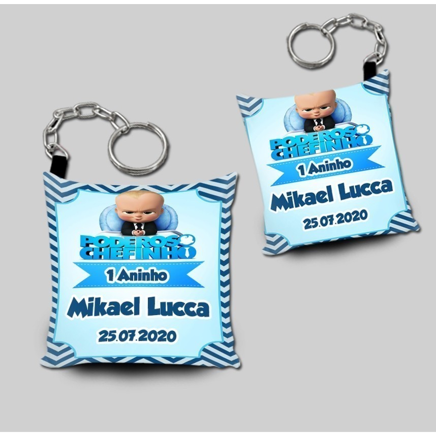 Kit 40 Chaveirinhos Almochaveiros Personalizados Poderoso Chefinho Lembrancinhas
