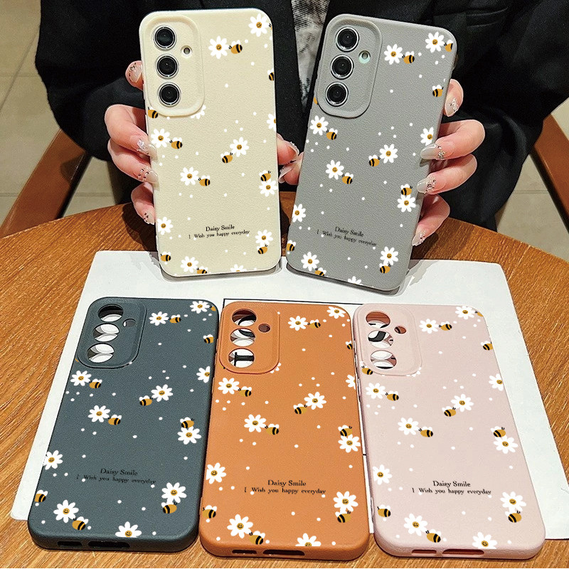 Capa Padrão Bee Daisy Lichee Para Samsung Galaxy A57 A37 A27 A55 A36 A26 A16 A07 A06 A05 A05S A54 A35 A15 A25 A14 A53 A5