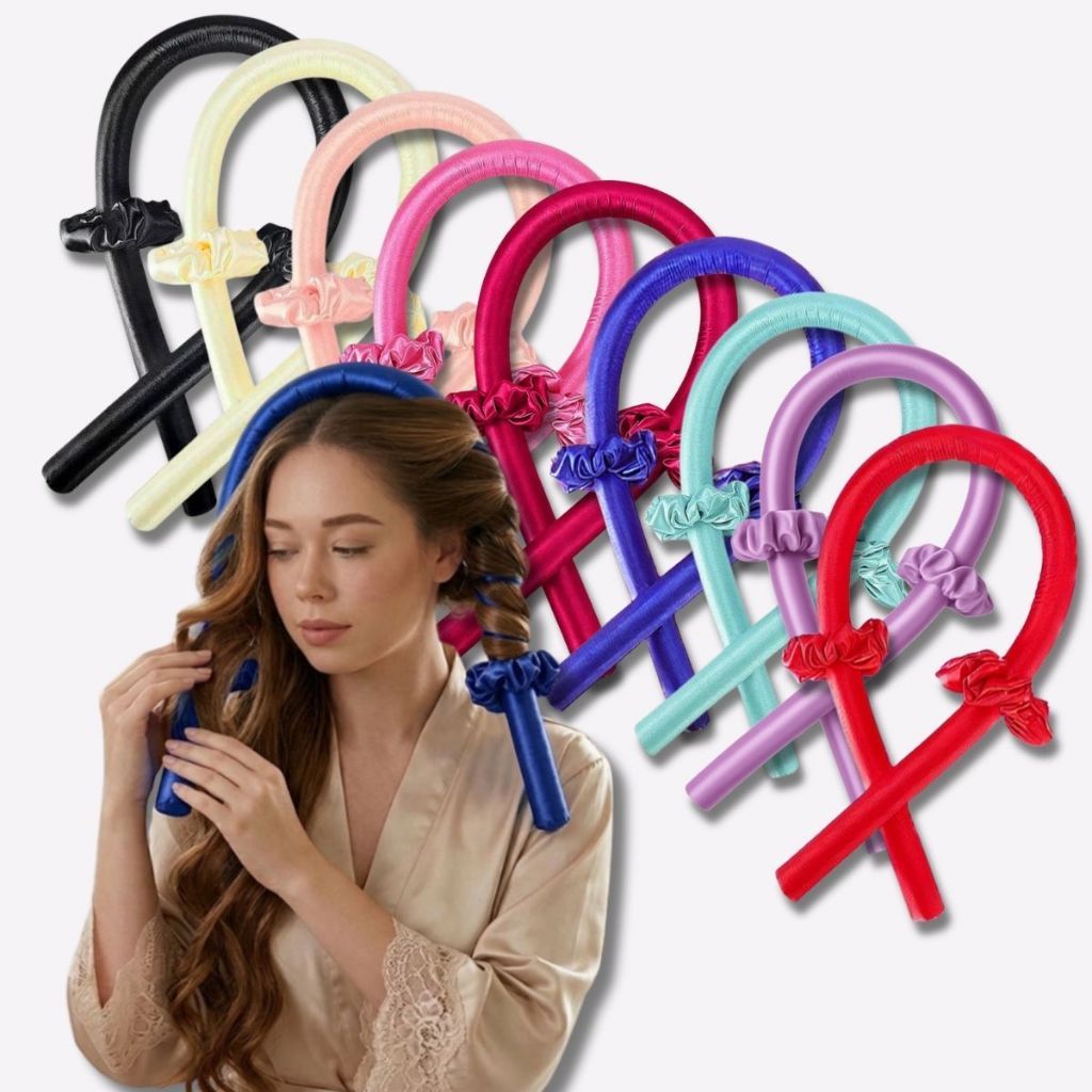 Modelador de Cachos Sem Calor 1 Metro em Cetim + 2 Scrunchies