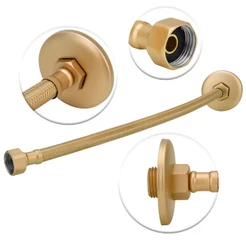 Engate Mangueira Flexível Gold/Dourado Trançado Inox 60cm