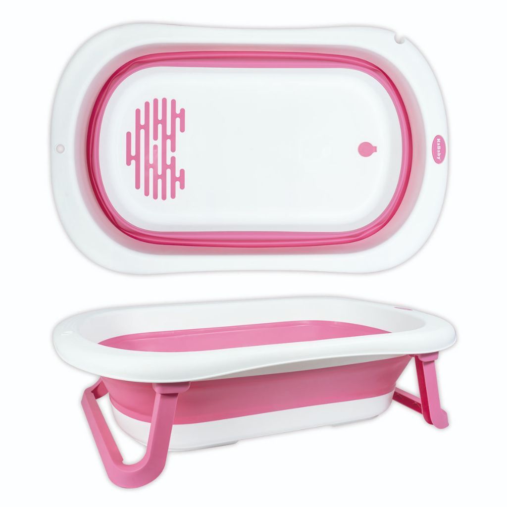 Super Banheira Infantil Antiderrapante Dobrável Kababy Rosa