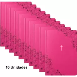 Kit 10 Caderneta Sem Pauta Anotações Moleskine | Cruz Rosa