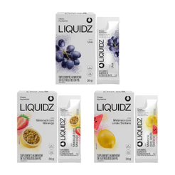 Kit 3 Sabores LIQUIDZ® - Eletrólitos Zero Açúcares - 3 Caixas - 18 sachês