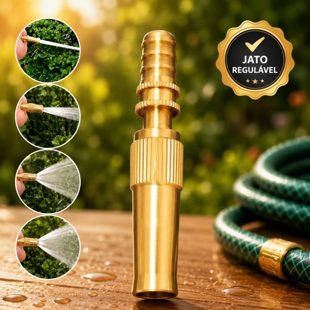 Esguicho/Adaptador para Mangueira em Latão - Perfeito para Jardinagem