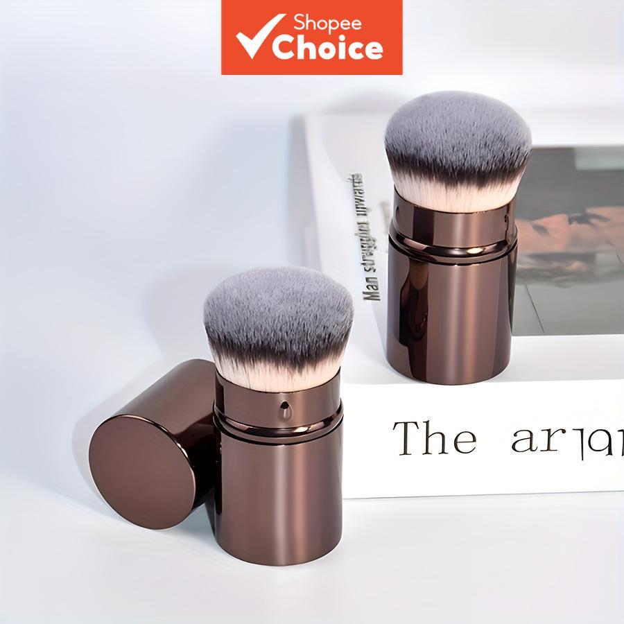 Escova Facial Retrátil Profissional Para Pó De Base De Blush Com Cabelo Sintético Ultramacio Adequado Maquiagem Líquida 