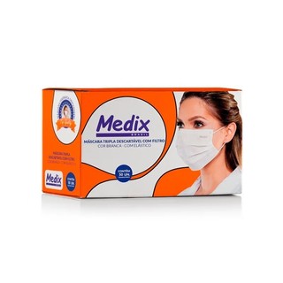 Máscara Tripla C/ Elástico Branca Caixa C/ 50 Un Medix