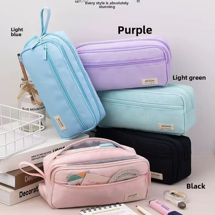 Bolsa de lona simples Bolsa de armazenamento de papelaria de grande capacidade Caixa de papelaria infantil