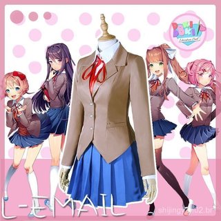 Doki Literatura Club Monika Yuri Natsuki Sayori Conjunto de Fantasia Cosplay Uniforme Escolar para Meninas JK Seifuku Gr