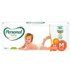 Fralda Personal Baby Premium Protection Tamanho M com 34 Unidades