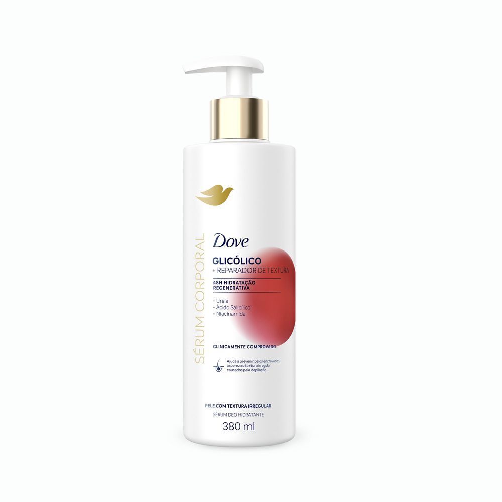 Imagem Dove Sérum Hidratante Corporal Glicólico e Reparador de Textura Pele com Textura Irregular 380ml