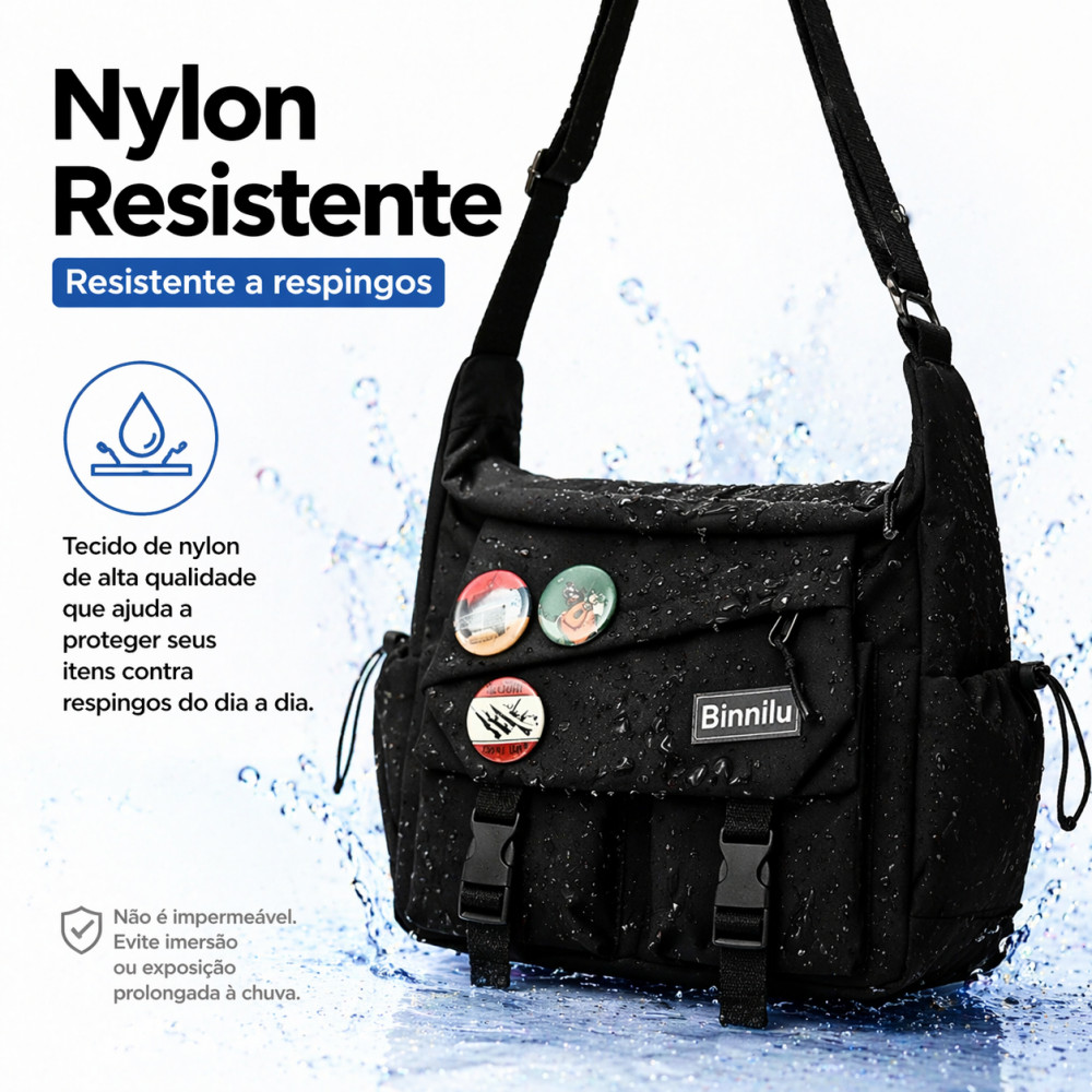 Bolsa de Mensageiro Estilo Japonês Grande Capacidade Saco Casual Lona para Homens e Estudantes
