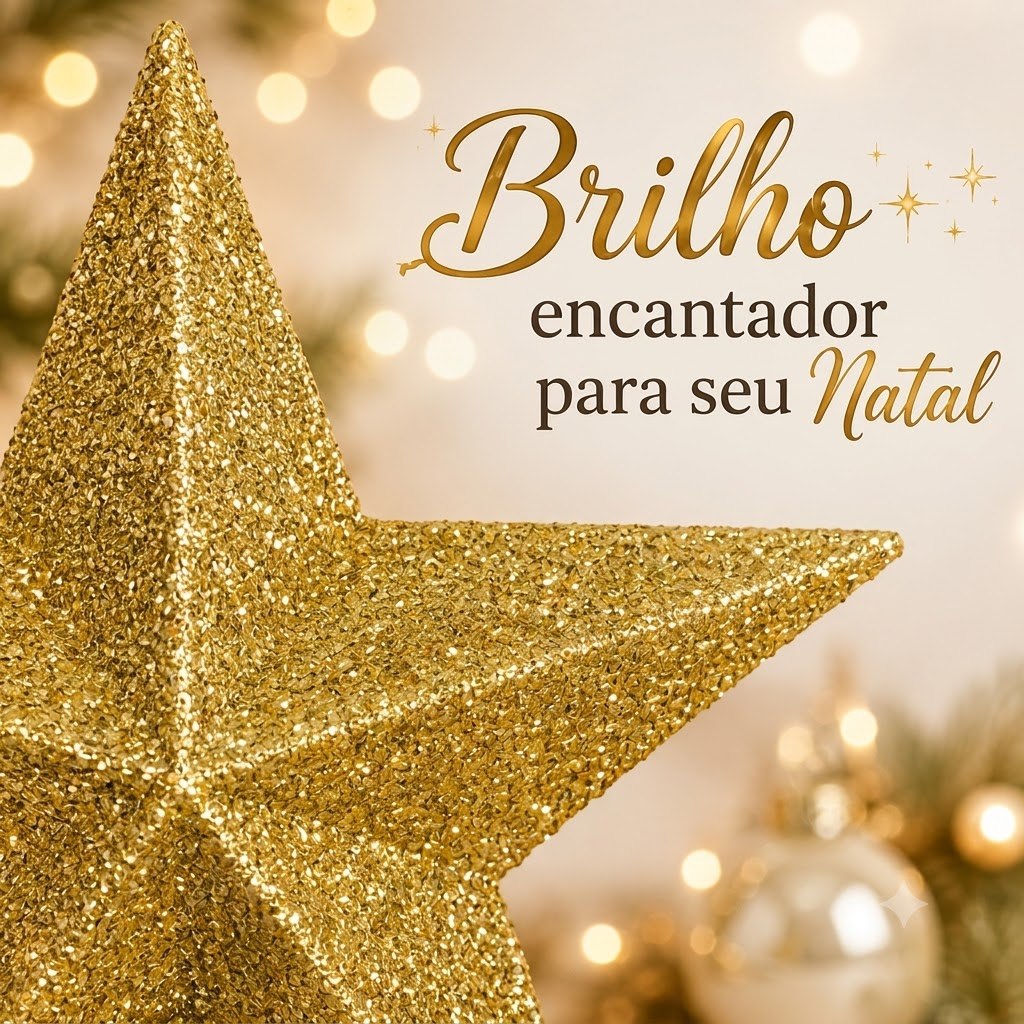 Enfeite Árvore De Natal Ponteira Estrela Dourada Para Decoração Natalina Topo 15cm Casa Primo · foto 2
