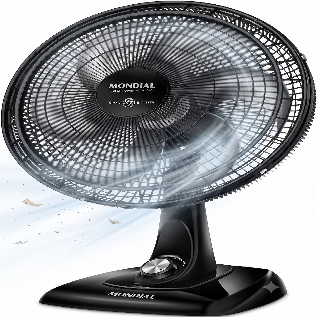 Ventilador Mondial 40cm 6 Pás 140W Super Power VSP-40-B 127V 3 Velocidades Oscilante