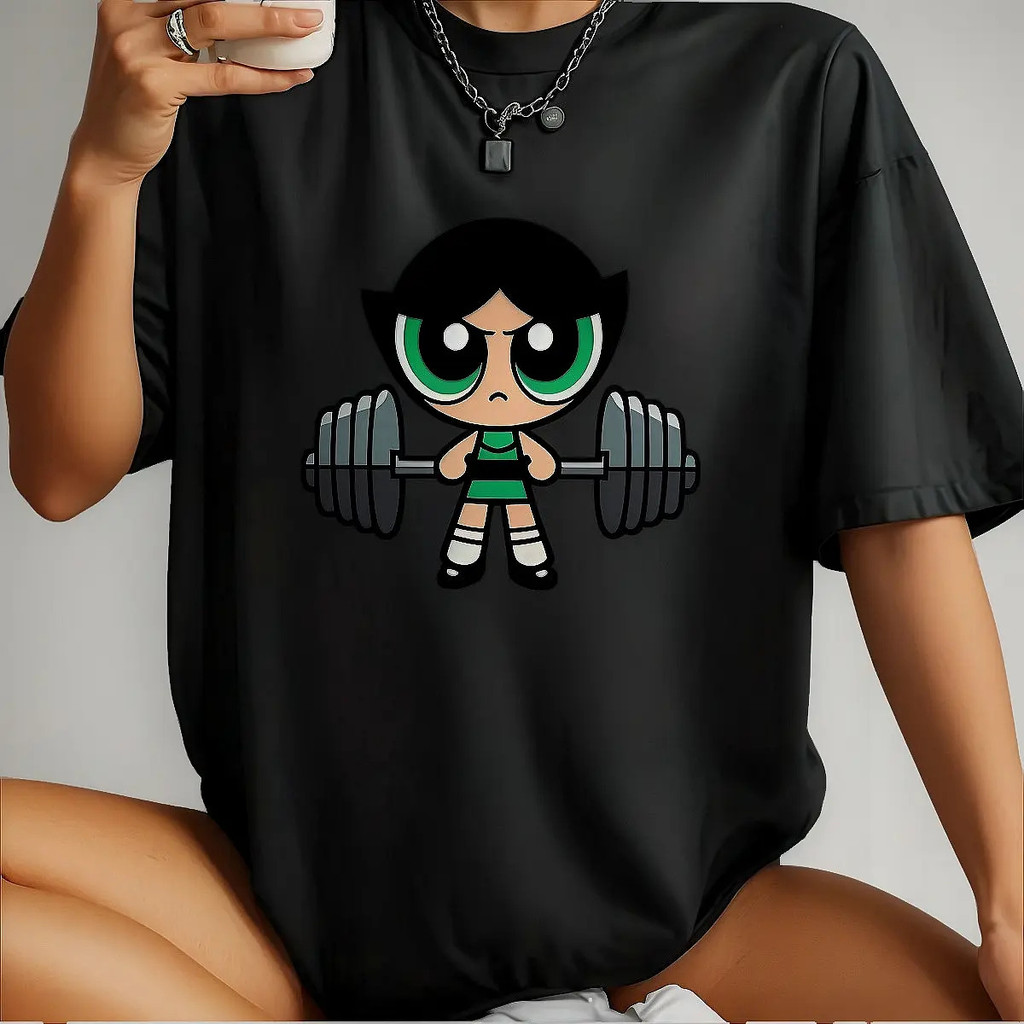 Camiseta Feminina Super Poderosas Estampada 100% Algodão Treino Academia Confortável Moda Fitness Look Campeão De Vendas