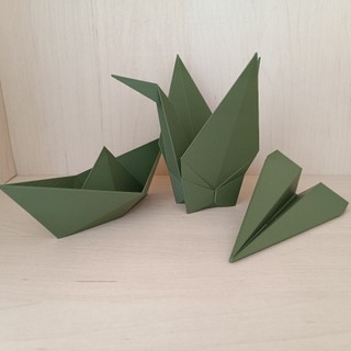 Kit Decorativo estilo Origami 3 Peças Tsuru Barco e Avião feito em impressora 3D…