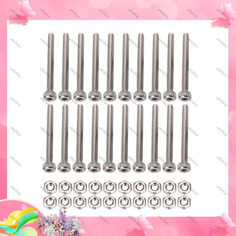 [Especial E] M2 x 20 Mm De Comprimento Sextavado Soquete Serrilhado Parafusos Porcas Conjunto 20 Unidades