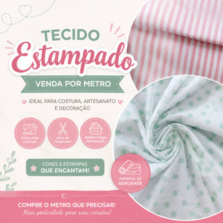 Tecido Estampado Microfibra 1 metro 100% Poliéster – Venda por Metro para Artesanato e Costura | GC
