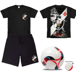 conjunto infantil camiseta personalizado camisa 14a 16 +bola futebol vasco=short