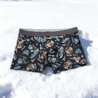 ((Pacote de quatro) Cuecas Boxer masculinas de seda gelada moda na moda padrão de desenho animado roupa íntima masculina