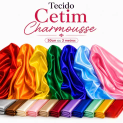 3 Metros Tecido Cetim Charmousse Liso 0,50x1,50M | 3x1,50M Largura