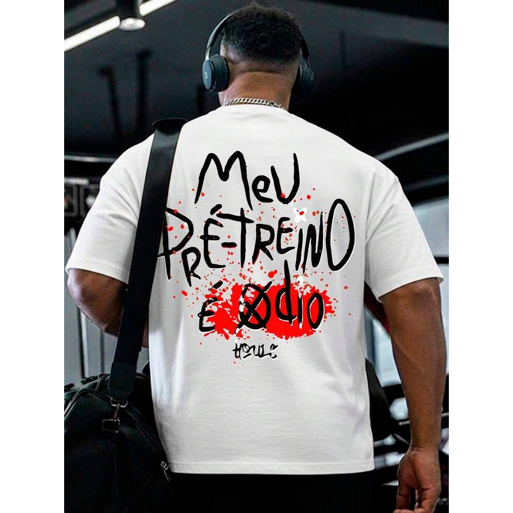 Camiseta  Masculina  Estampada Academia Streetwear Malha  Algodão Camisa Confortável Alta Qualidade