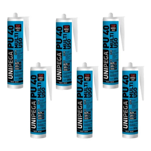 COLA KIT COM 6 PU 40 BRANCO / CINZA / PRETO CONSTRUÇÃO PLACAS 3D VEDACAO BOX CALHAS ISOPOR