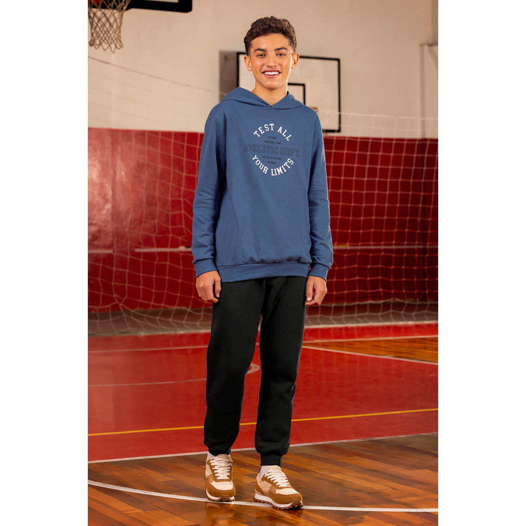 Conjunto Longo Juvenil Menino Moletom Beats Azul