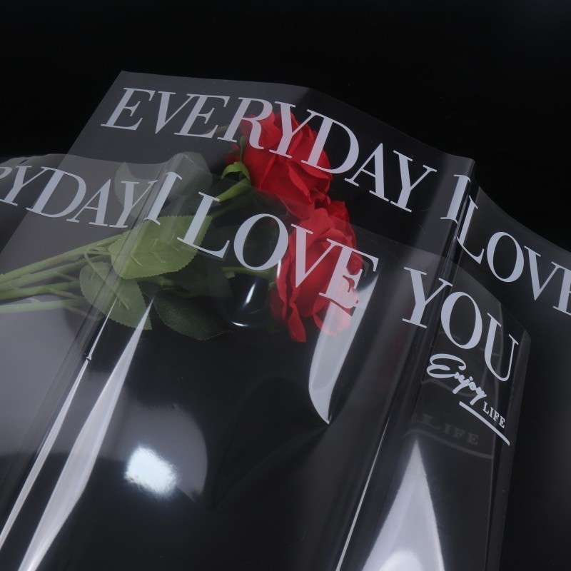 6 seda espessada inglês celofane influenciador simples papel OPP buquê papel de embrulho Material de embrulho de flores 