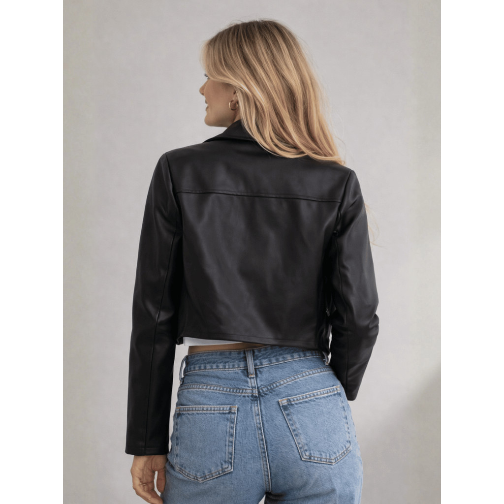 Jaqueta Elegante Moda Feminina Confortável Inverno Courino — imagem 2 de 2