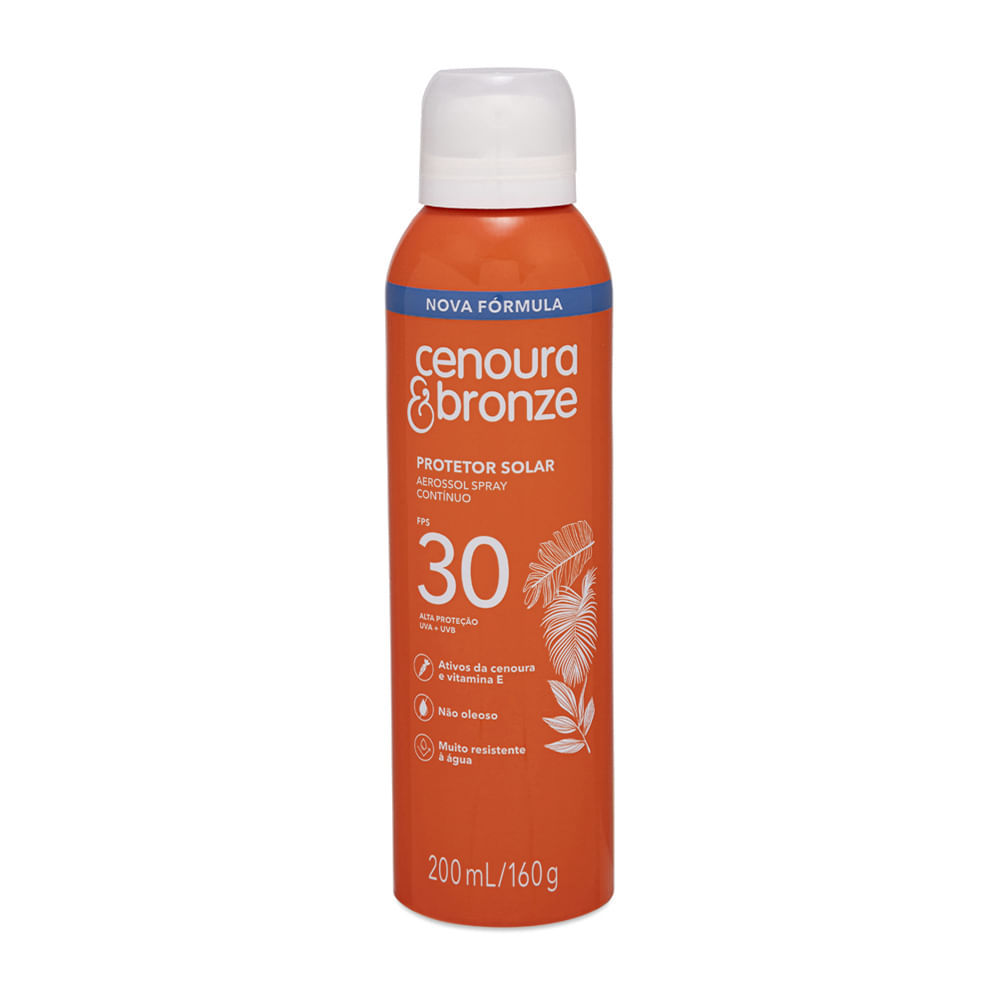 Protetor Solar Cenoura Bronze Aerosol FPS 30 200ml