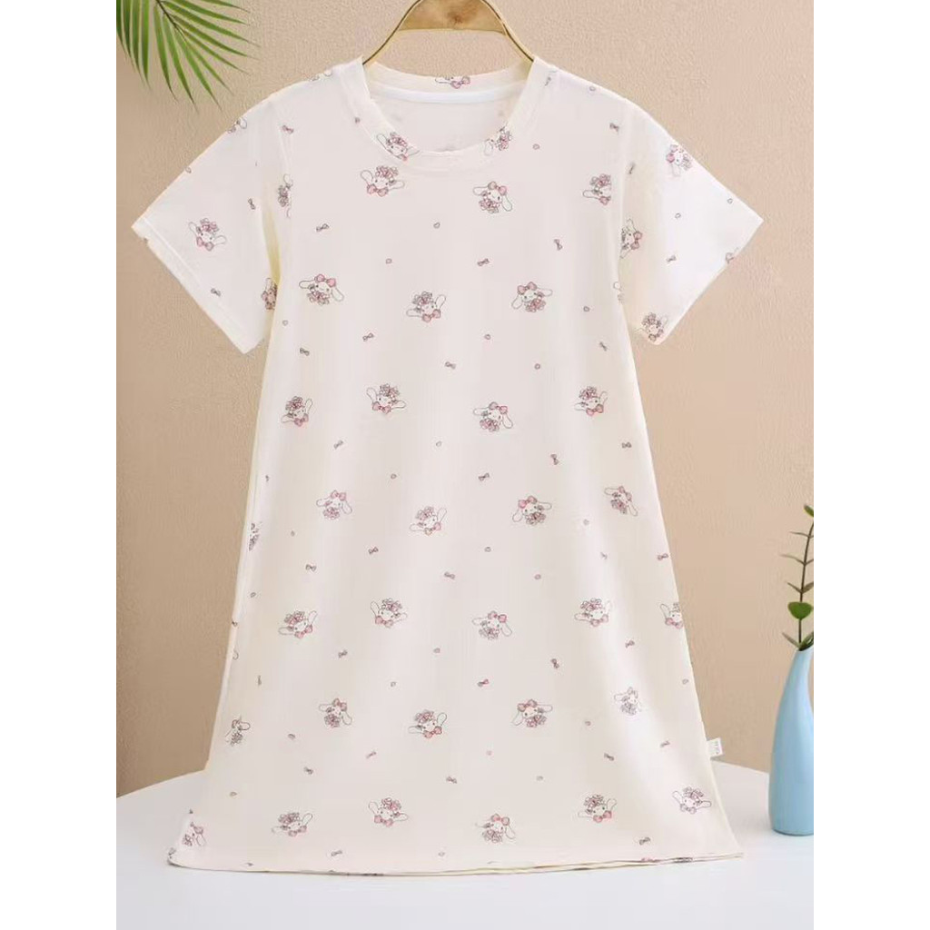 2026 novo estilo meninas verão dos desenhos animados camisola de manga curta bebê impresso pijamas do bebê da criança pi