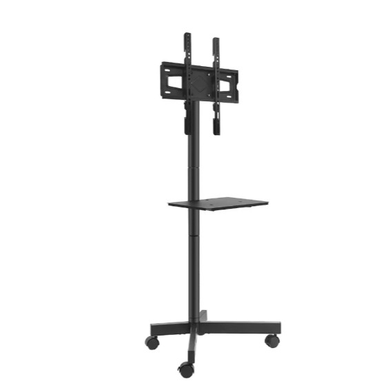 Suporte de TV De Chão Pedestal com polia móvel camada dupla 23" a 60" 45KG Altura Regulável Ajustável Universal