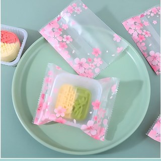 2026 Novo Estilo Mooncake Embalagem Saco Individualmente Selado Mid-Autumn Festival 50g 75g Feito à Mão Fluindo Coração 