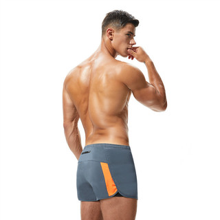 Shorts esportivos masculinos exclusivos, forro de tecido de poliéster elástico, bolso traseiro com zíper, shorts para ca