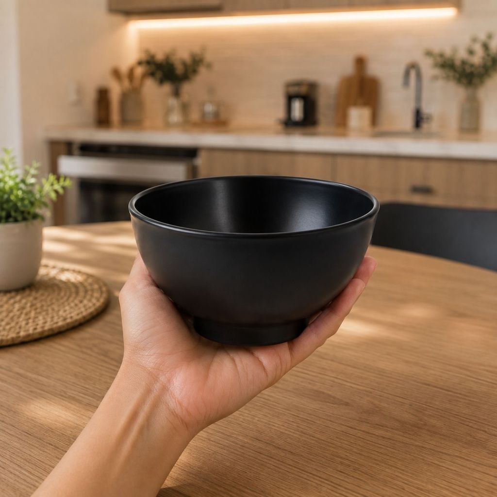 Kit 10 Potes Cozinha 800ml Tigelas Cumbucas Bowls Plástico Preta Açaí Sorvete Doce Salgado