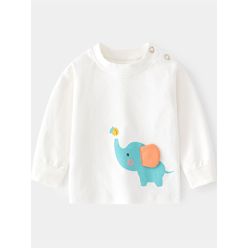 Bebê roupas de outono bebê puro algodão impresso roupa interior pulôver algodão dos desenhos animados crianças primavera