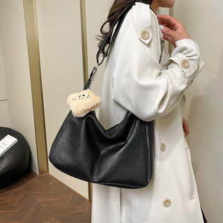 Bolsa De Ombro Vintage De Cor Sólida De Grande Capacidade Para Estudantes Do Sexo Feminino Commuter Fashion Cross