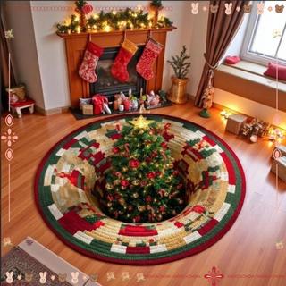 Tapete Redondo De Natal, De Base De Árvore De Imitação De Caxemira De 60 * 60 Cm , Antiderrapante