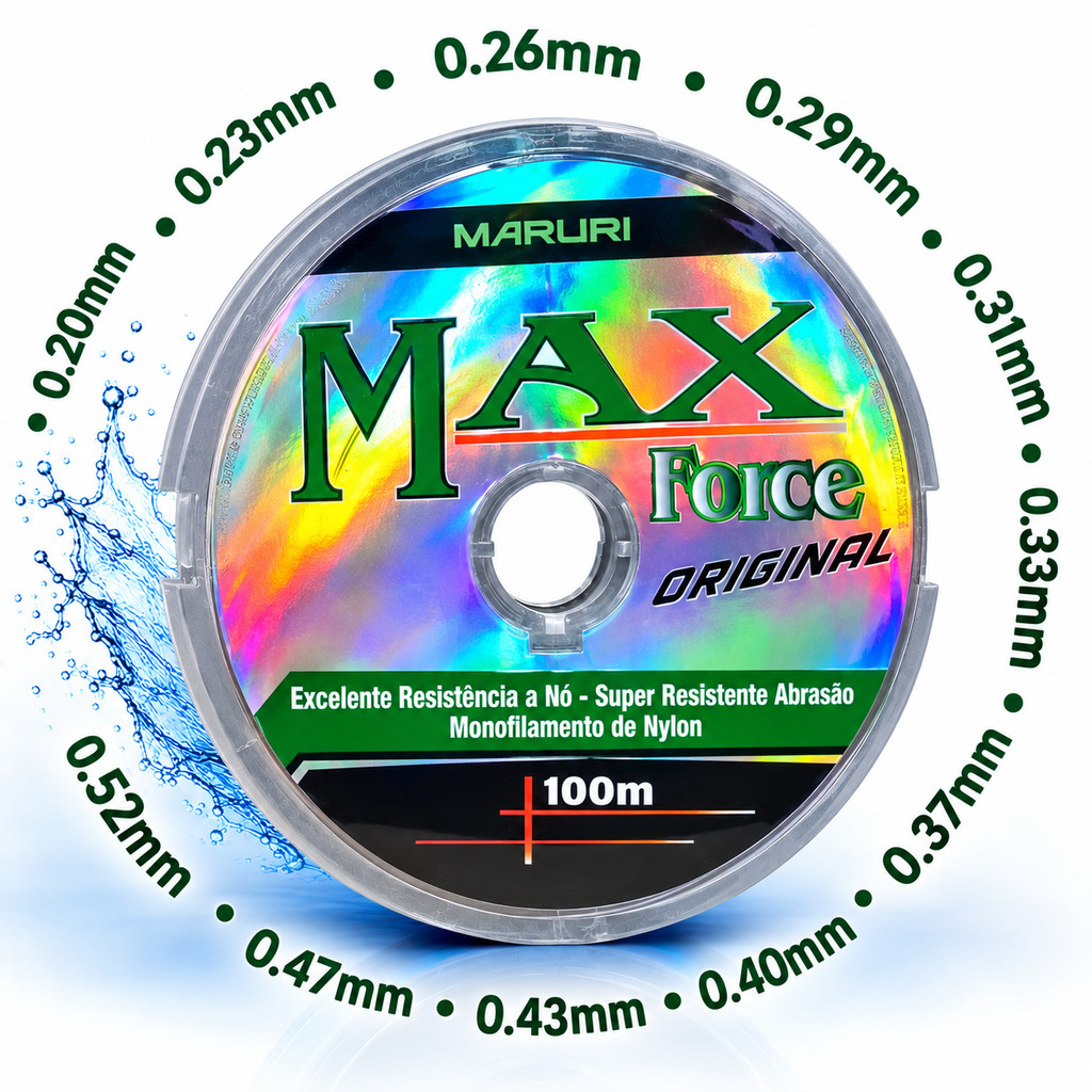 Linha De Pesca Max Force Monofilamento Fio de Nylon Original 100m Diversas Medidas