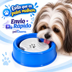 Bebedouro Para Cachorro e Gato 800ml Peludos Bebedouro Pelos Longos Pet Anti Respingo