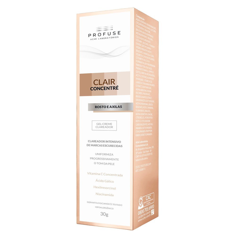 Profuse Clair Concentre Gel Creme Clareador Rosto e Axilas 30g — imagem 2 de 2
